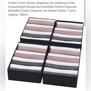 Lot of 3 Black multi-coloured foldable storage box for clothes